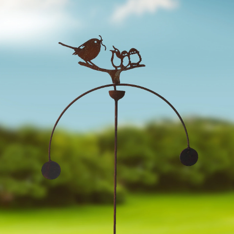 Birds Feeding Double Ball Wind Spinner/Rocker